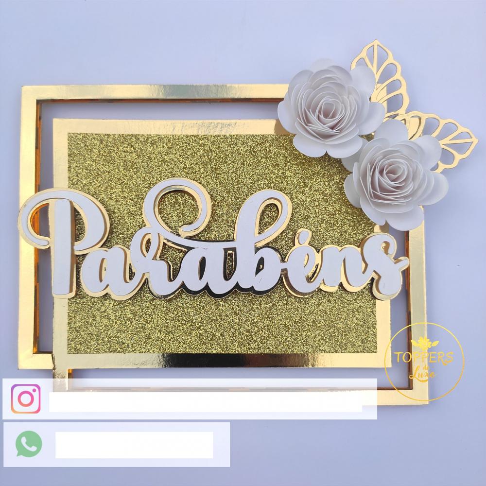 Arquivo de Corte Topo de Bolo  - Parabéns