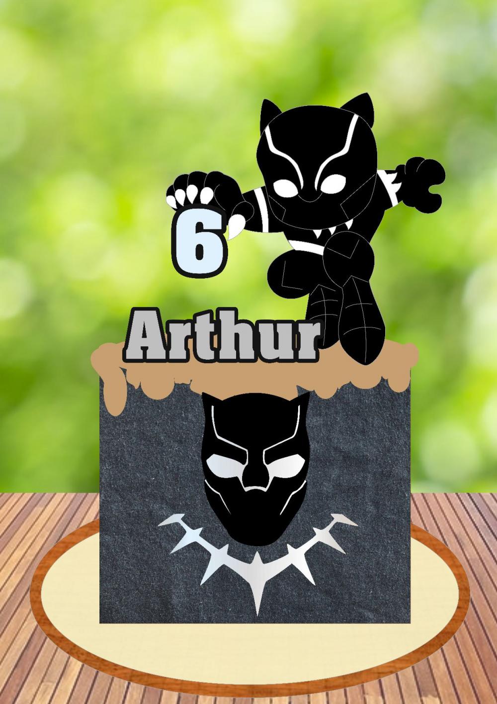 Arquivo de Corte Topo de Bolo  - Pantera Negra