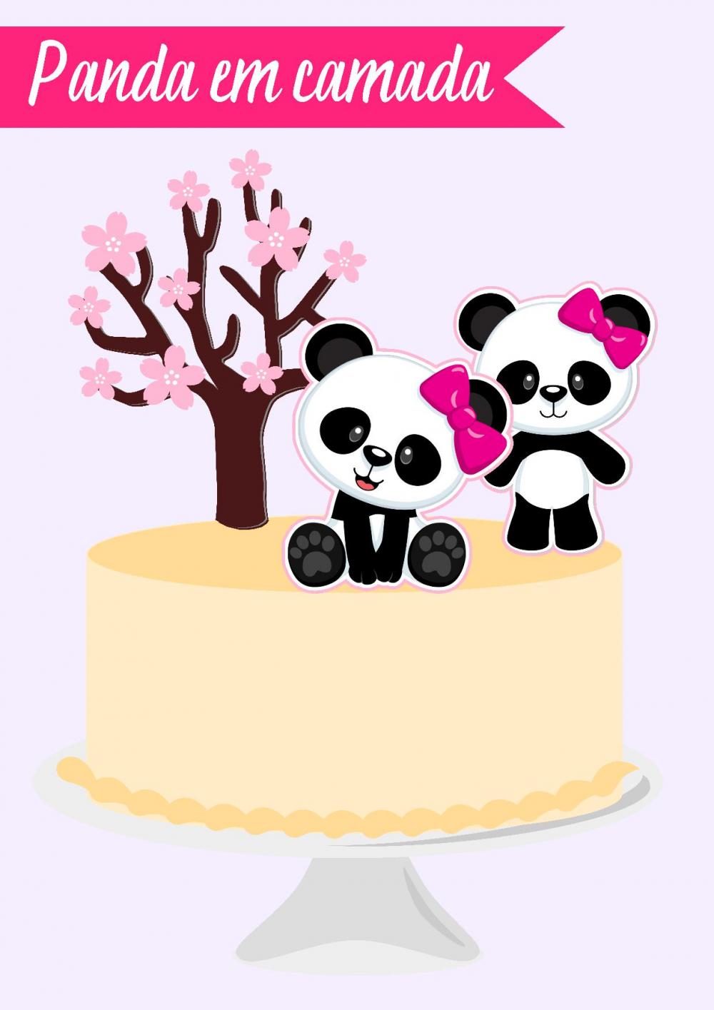 Arquivo de Corte Topo de Bolo  - Panda