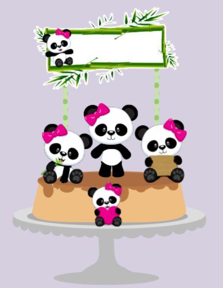 Arquivo de Corte Topo de Bolo  - Panda