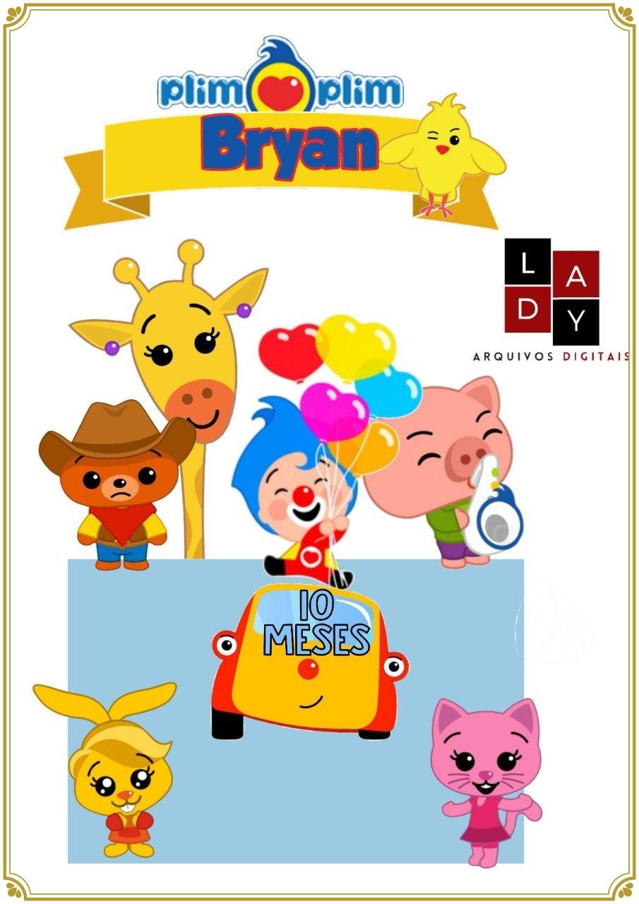 Arquivo de Corte Topo de Bolo  - Palhaço Plim Plim