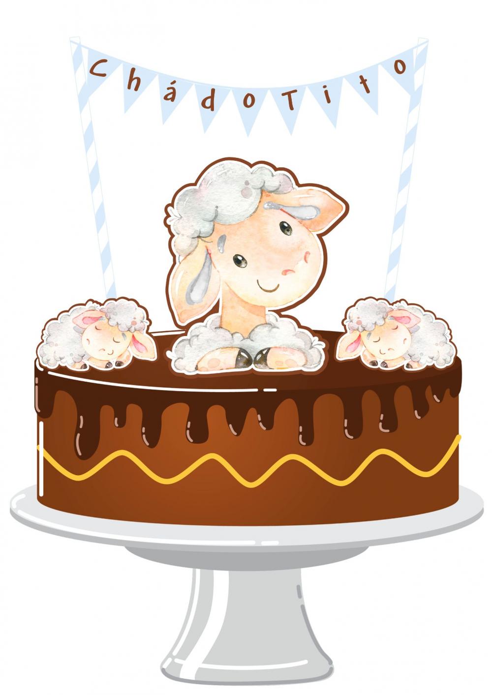 Arquivo de Corte Topo de Bolo  -   Ovelhinha