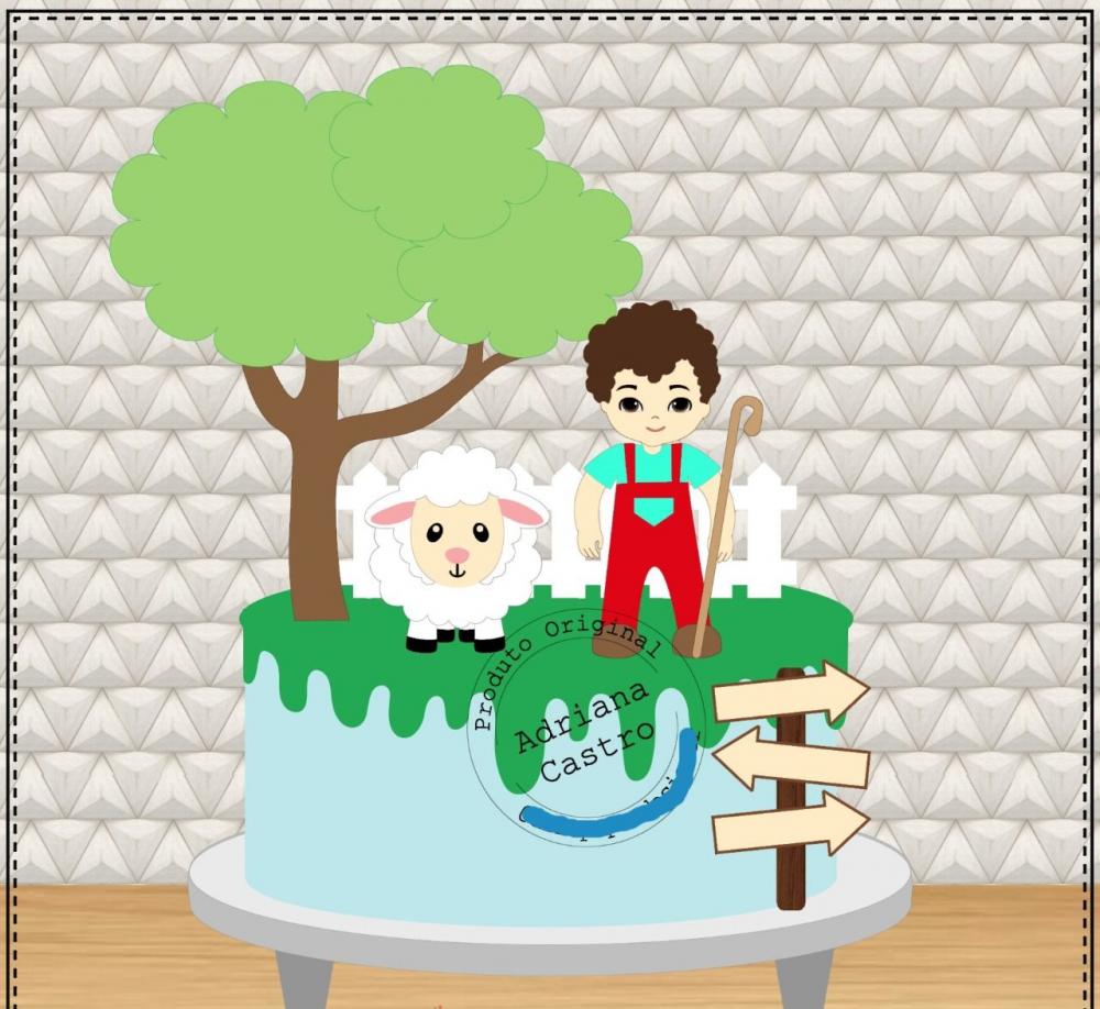 Arquivo de Corte Topo de Bolo  -   Ovelhinha