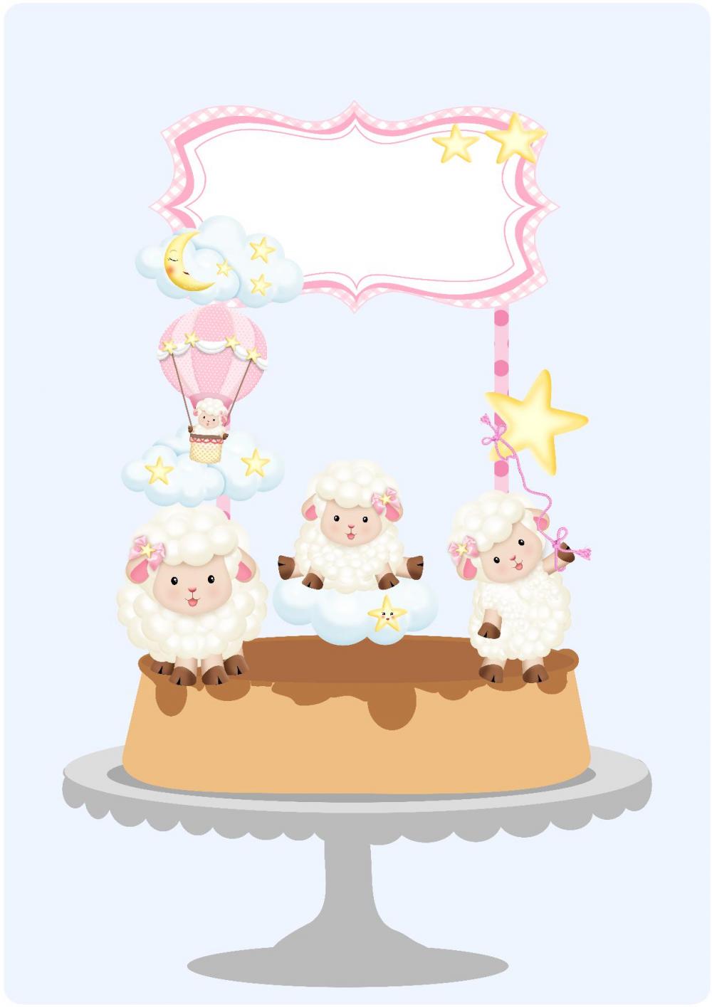 Arquivo de Corte Topo de Bolo  -   Ovelhinha