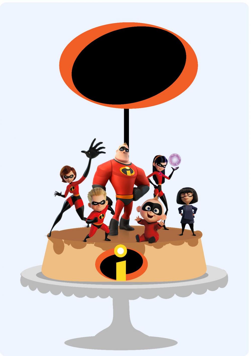 Arquivo de Corte Topo de Bolo  -    Os Incríveis