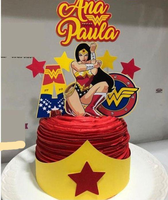 Arquivo de Corte Topo de Bolo  -  Mulher Maravilha