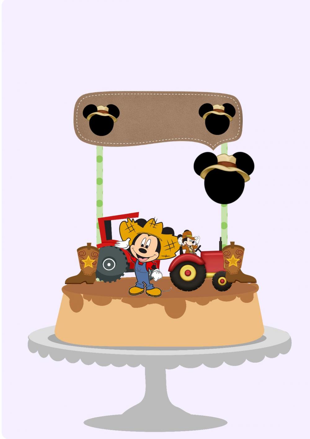 Arquivo de Corte Topo de Bolo  - Mickey e Sua Turma