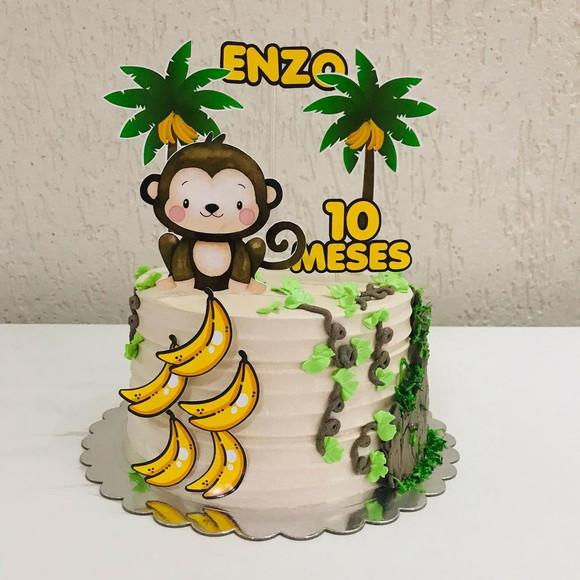 Arquivo de Corte Topo de Bolo  - Macaquinho