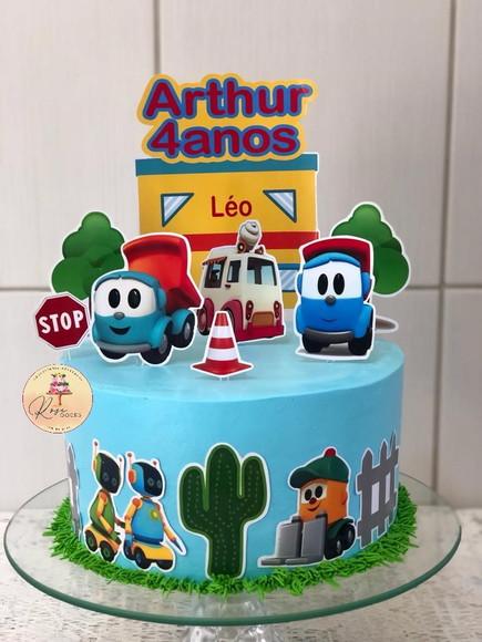 Arquivo de Corte Topo de Bolo  - Léo e o Caminhão