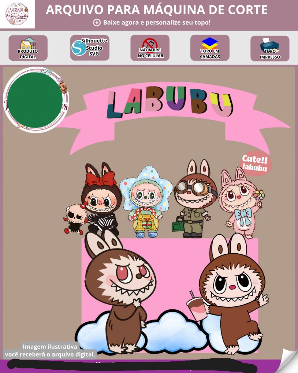 Arquivo de Corte Topo de Bolo  - Labubu