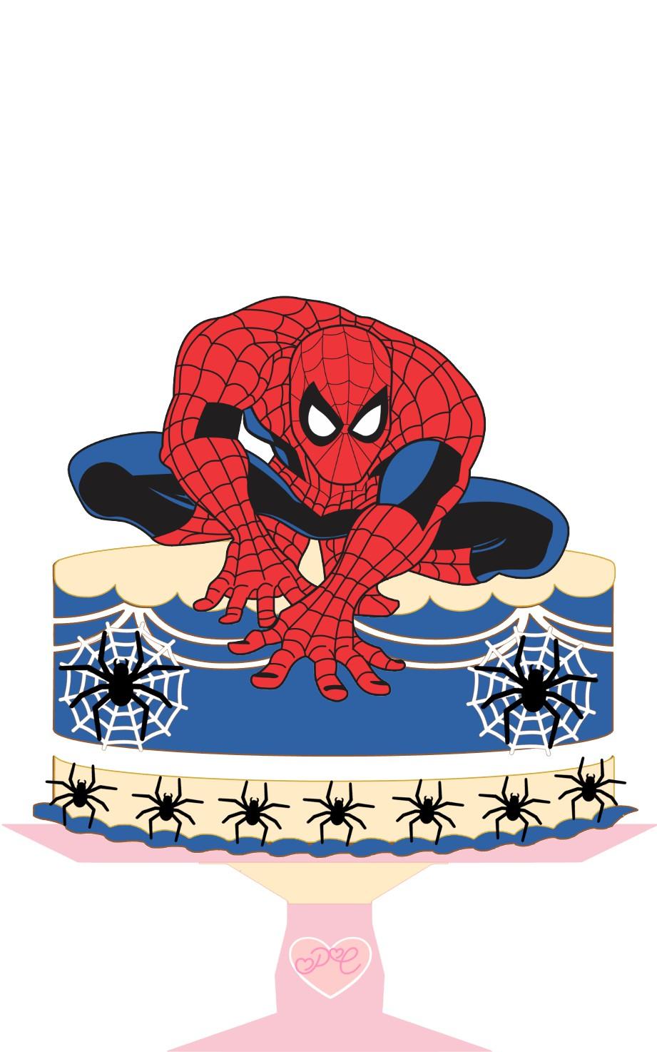 Arquivo de Corte Topo de Bolo  -   Homem Aranha