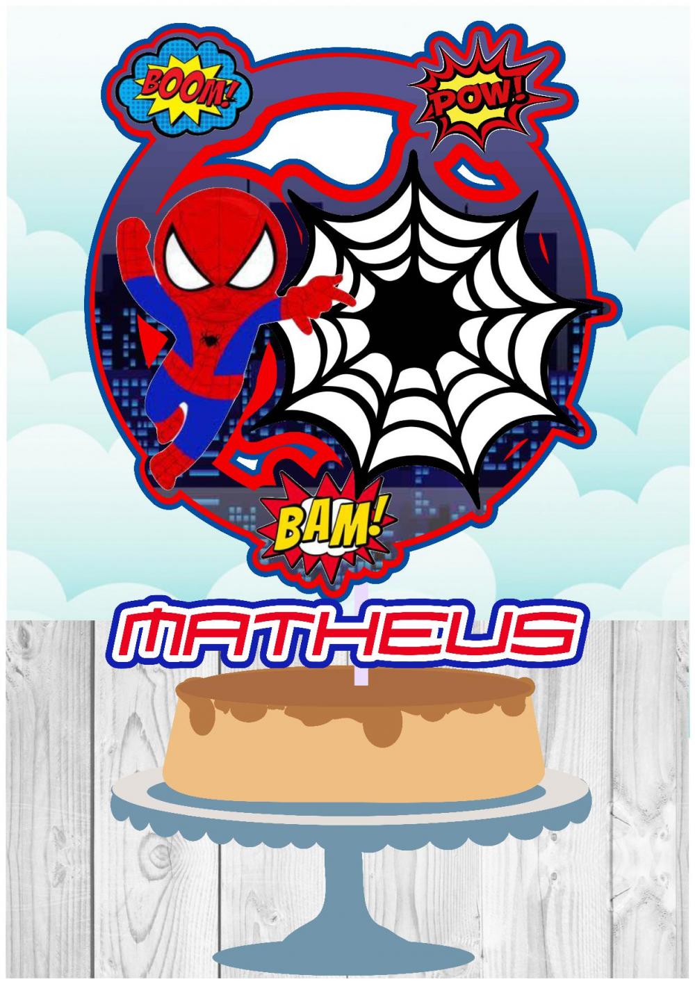 Arquivo de Corte Topo de Bolo  -   Homem Aranha