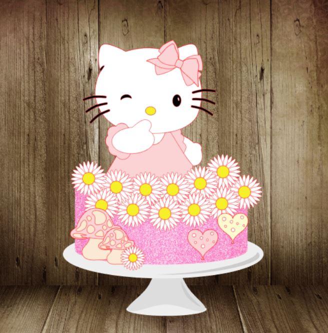 Arquivo de Corte Topo de Bolo  -    Hello Kitty