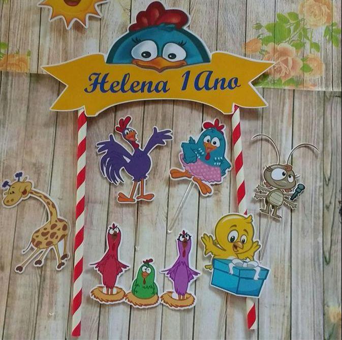 Arquivo de Corte Topo de Bolo  - Galinha Pintadinha