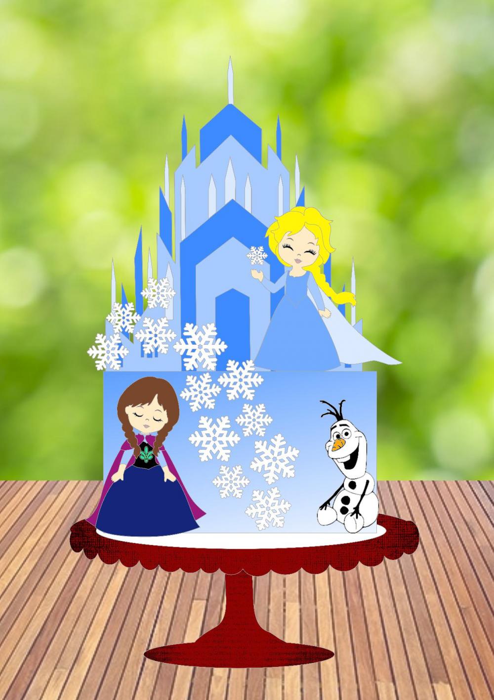 Arquivo de Corte Topo de Bolo  -  Frozen