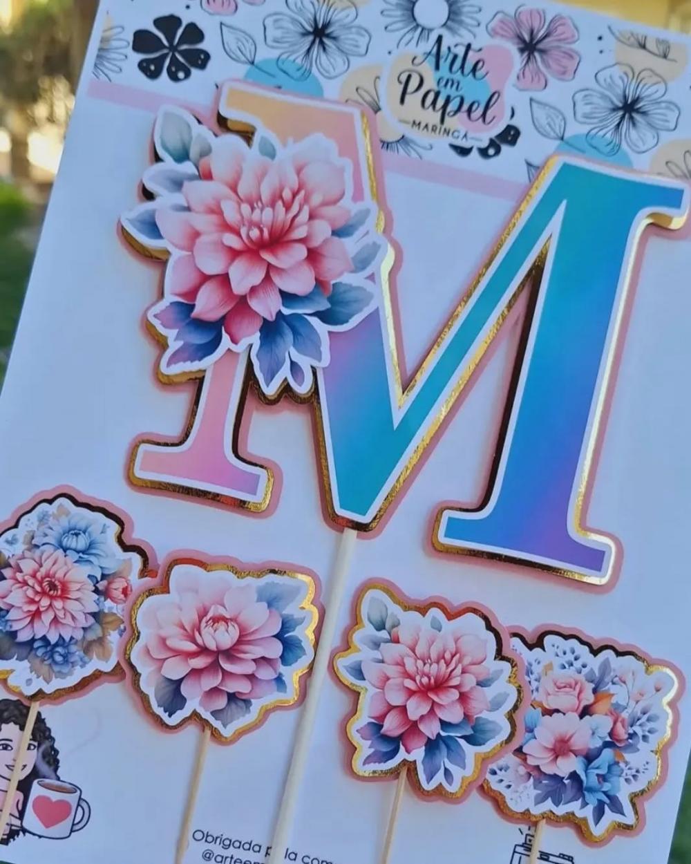 Arquivo de Corte Topo de Bolo  -   Floral