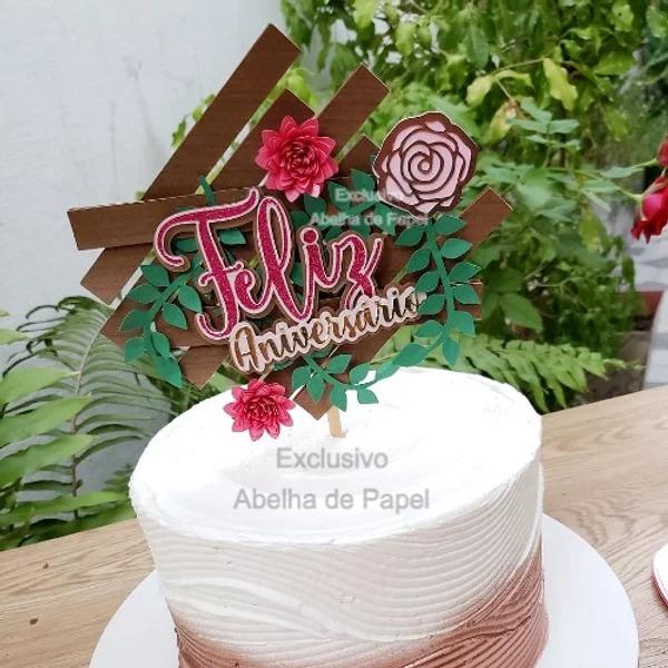 Arquivo de Corte Topo de Bolo  -   Floral
