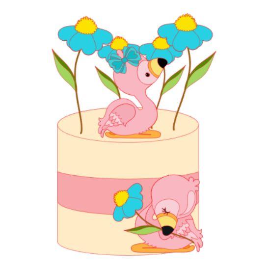 Arquivo de Corte Topo de Bolo  -   Flamingo