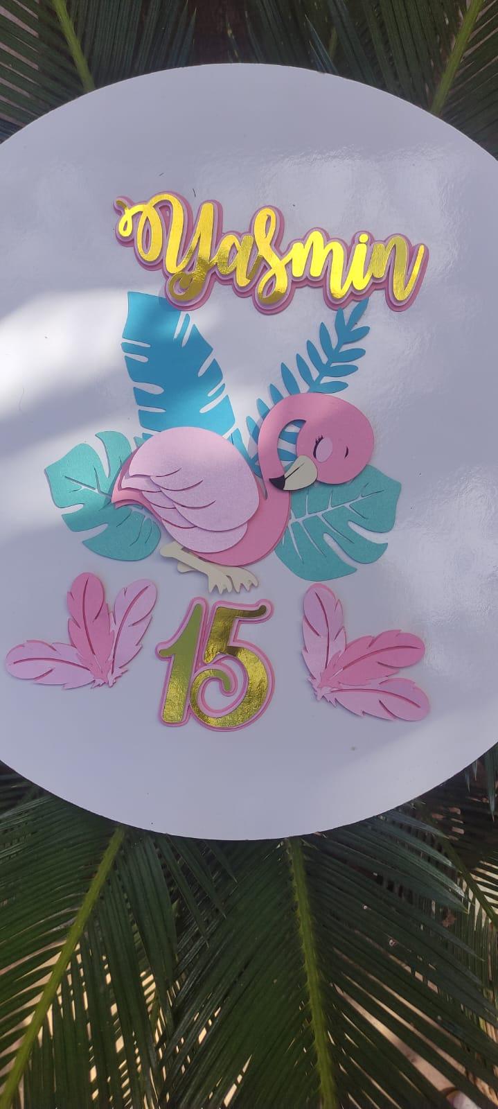 Arquivo de Corte Topo de Bolo  -   Flamingo