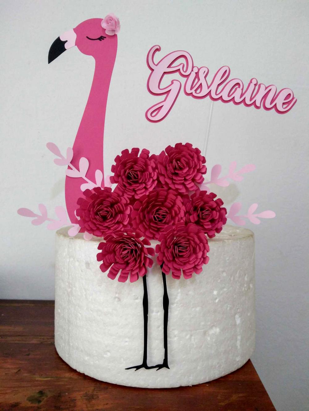 Arquivo de Corte Topo de Bolo  -   Flamingo