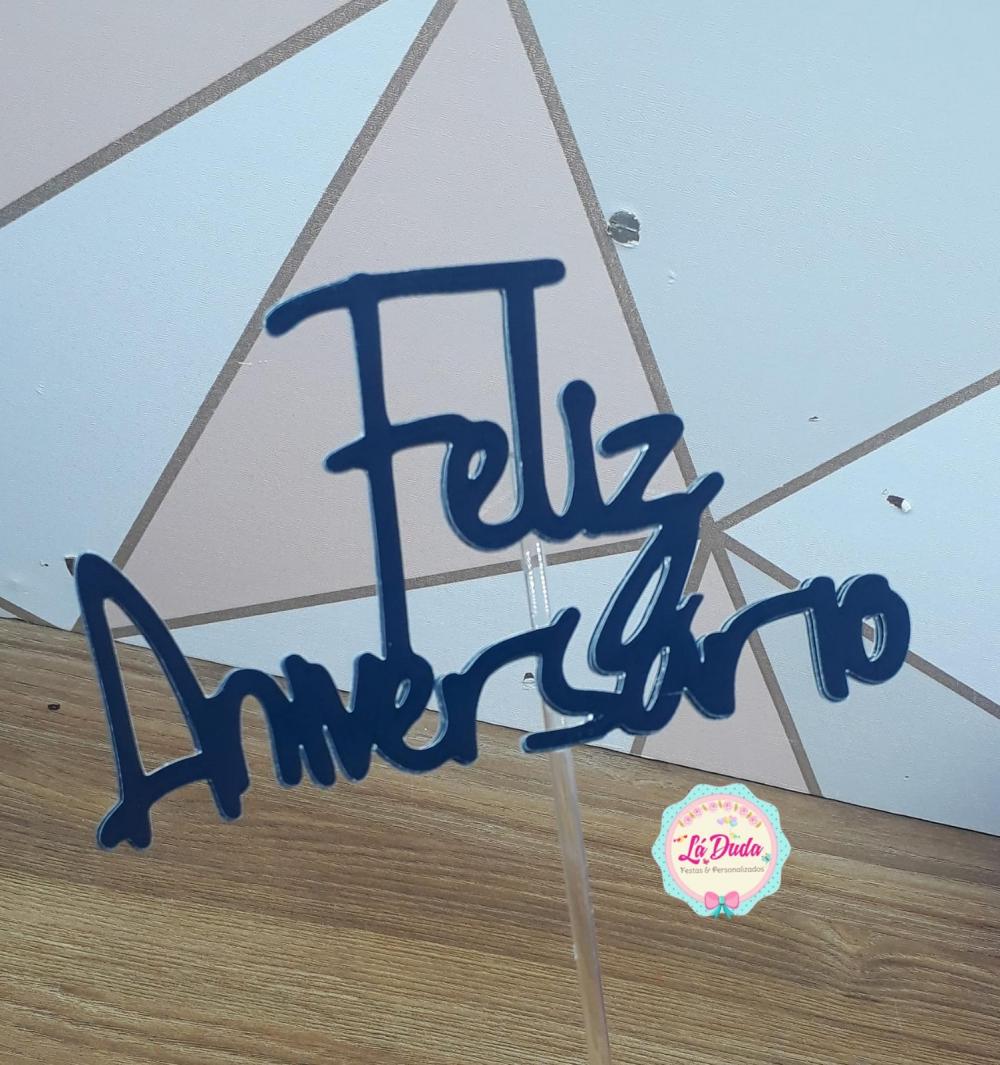 Arquivo de Corte Topo de Bolo  - Feliz Aniversário