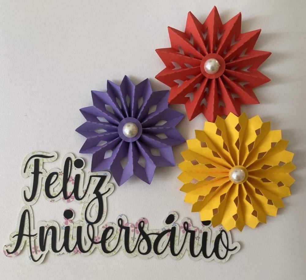 Arquivo de Corte Topo de Bolo  - Feliz Aniversário