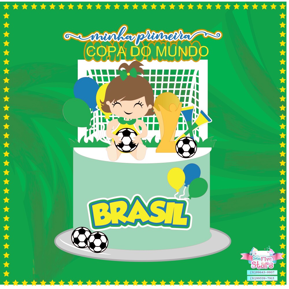 Arquivo de Corte Topo de Bolo  - Copa do Mundo