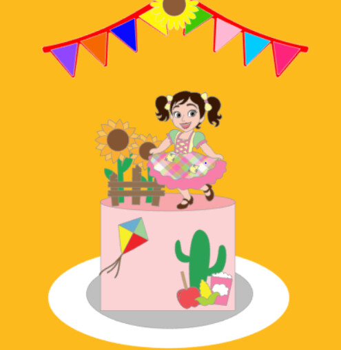 Arquivo de Corte Topo de Bolo  - Festa Junina