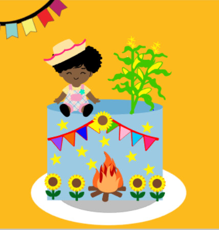Arquivo de Corte Topo de Bolo  - Festa Junina