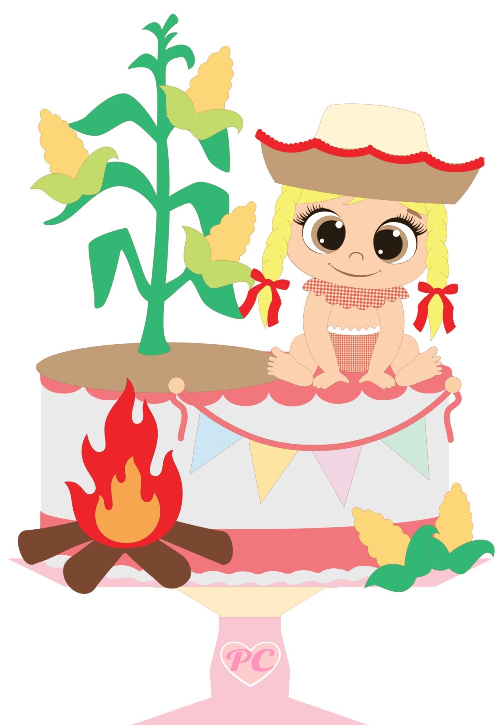 Arquivo de Corte Topo de Bolo  - Festa Junina