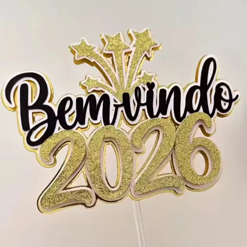 Arquivo de Corte Topo de Bolo - Ano Novo / Feliz 2026