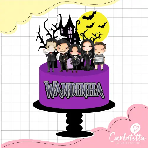 Arquivo de Corte Topo de Bolo - Wandinha