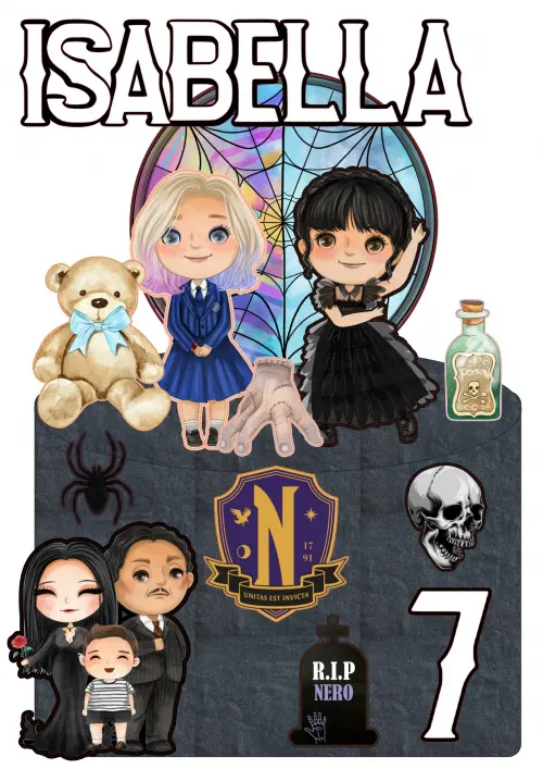 Arquivo de Corte Topo de Bolo - Wandinha