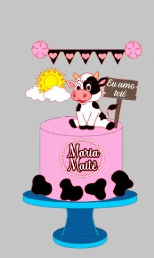 Arquivo de Corte Topo de Bolo - Vaquinha