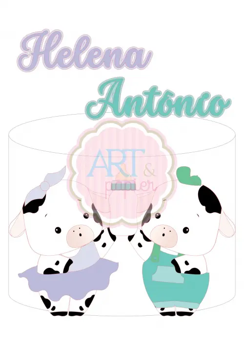 Arquivo de Corte Topo de Bolo - Vaquinha