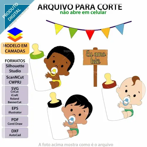 Arquivo de Corte Topo de Bolo - Vaquinha