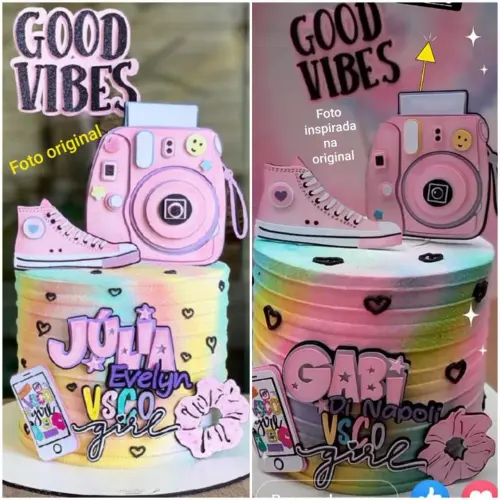 Arquivo de Corte Topo de Bolo -  VSCO GIRL