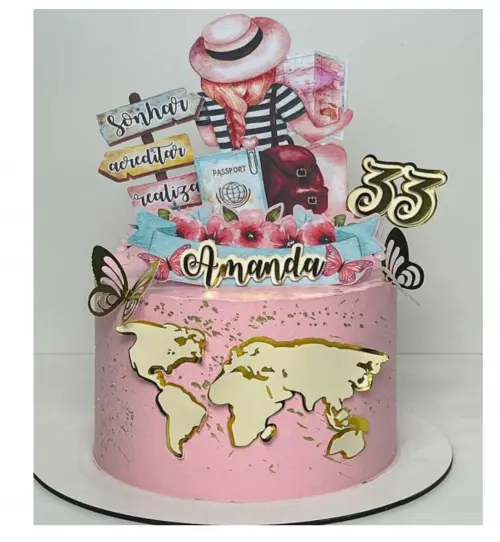 Arquivo de Corte Topo de Bolo  - Viagem