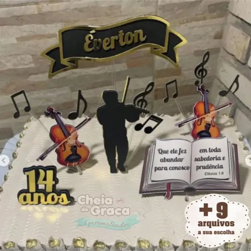 Arquivo de Corte Topo de Bolo  - Violinista