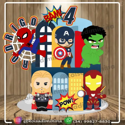 Arquivo de Corte Topo de Bolo -  Vingadores