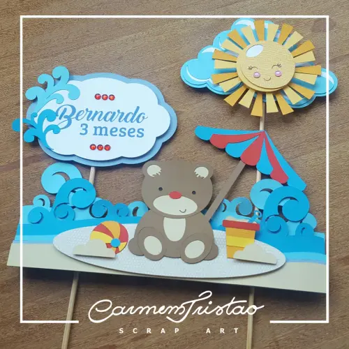 Arquivo de Corte Topo de Bolo -  Verão