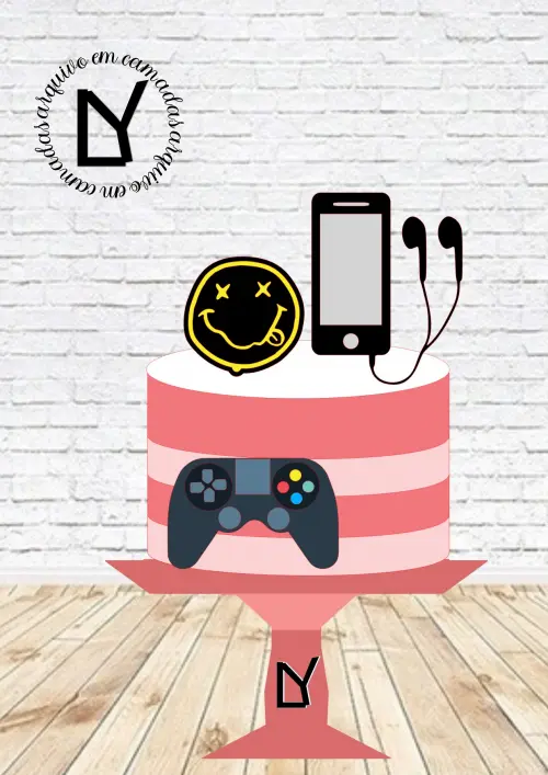 Arquivo de Corte Topo de Bolo - Vídeo Game