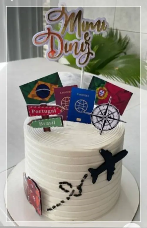 Arquivo de Corte Topo de Bolo -Viagem