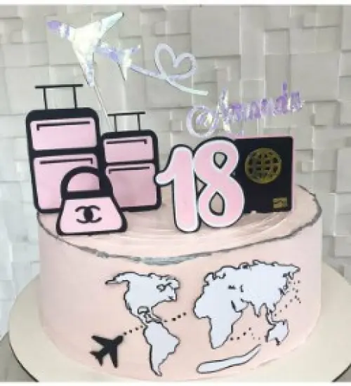 Arquivo de Corte Topo de Bolo -Viagem