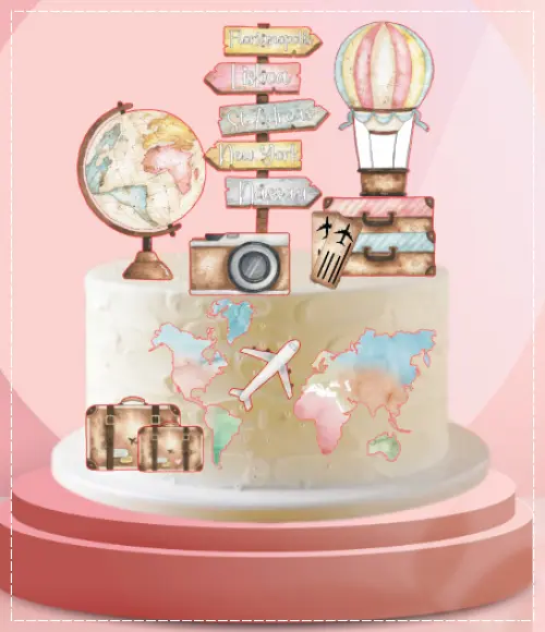 Arquivo de Corte Topo de Bolo -Viagem