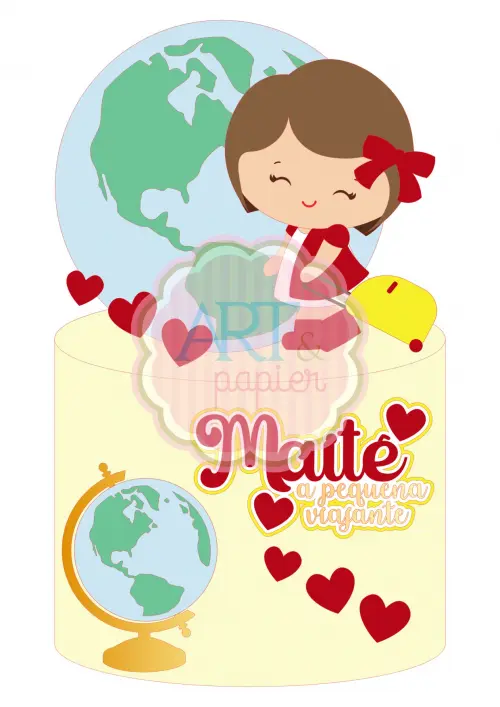 Arquivo de Corte Topo de Bolo -  Viagem