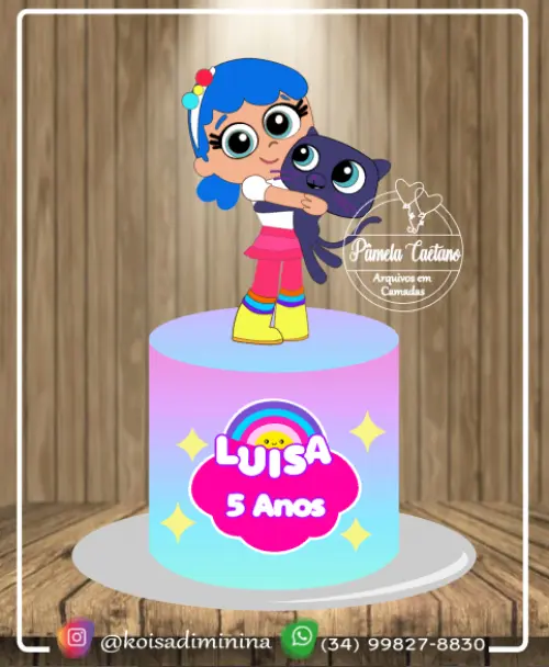 Arquivo de Corte Topo de Bolo -   Vera e o Reino arco iris