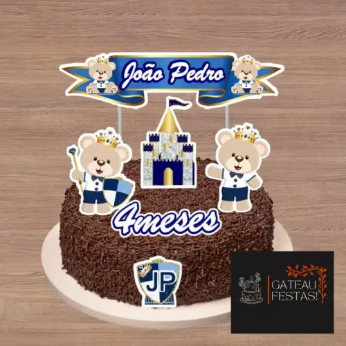 Arquivo de Corte Topo de Bolo -  Urso Realeza