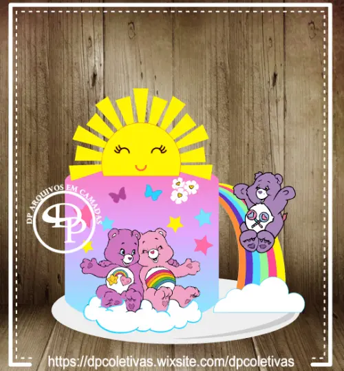 Arquivo de Corte Topo de Bolo -  Ursinhos Carinhosos