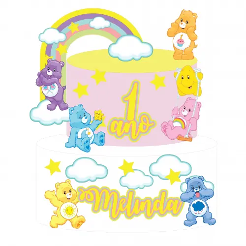 Arquivo de Corte Topo de Bolo -  Ursinhos Carinhosos